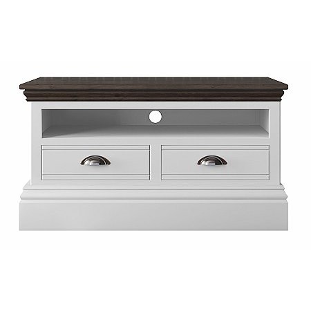 Hill And Hunter - New England 3ft Open Shelf TV Unit with 2 Drawers