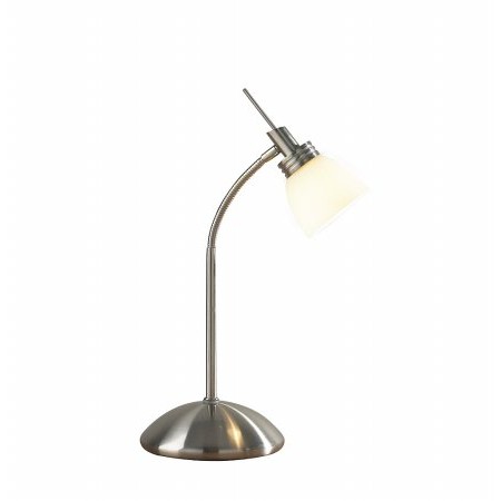 Dar Lighting - Agean Touch Table Lamp Satin Chrome G9 complete with Opa