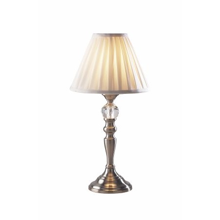 Dar Lighting - Beau Touch Table Lamp Satin Chrome complete with BEA122