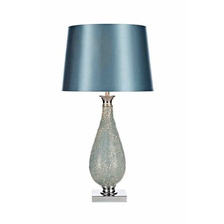Dar Lighting - Hogan Table Lamp Blue Mosaic complete with Shade