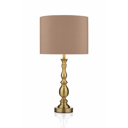 Dar Lighting - Madrid Ball Table Lamp Antique Brass complete with Shade
