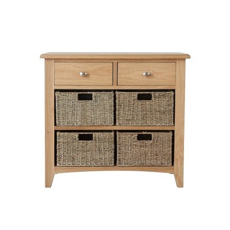 Kettle Interiors - Gairloch Oak 2 Drawer 4 Basket Unit