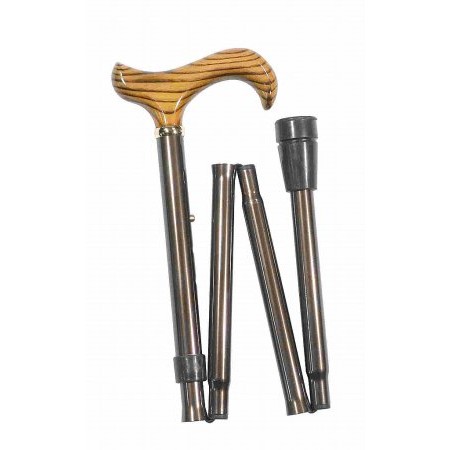 Classic Canes - Folding Cane Brown Folding Stick with Ash Derby Handle