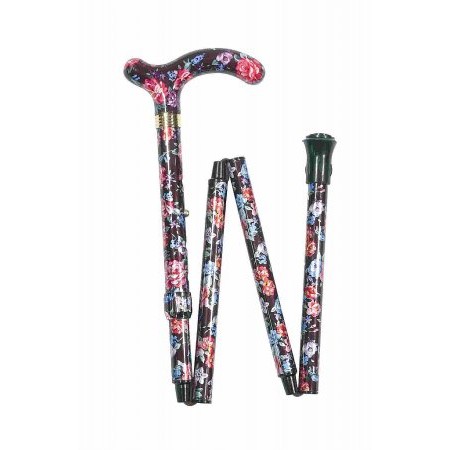 Classic Canes - Folding Cane Folding Petite Cane Black Floral