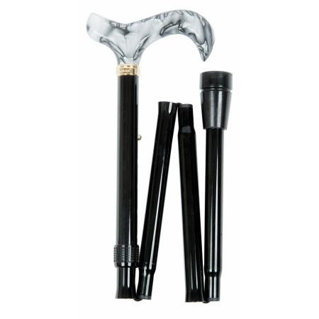 Classic Canes - Folding Cane Acrylic Handle Derby Folding Cane Black