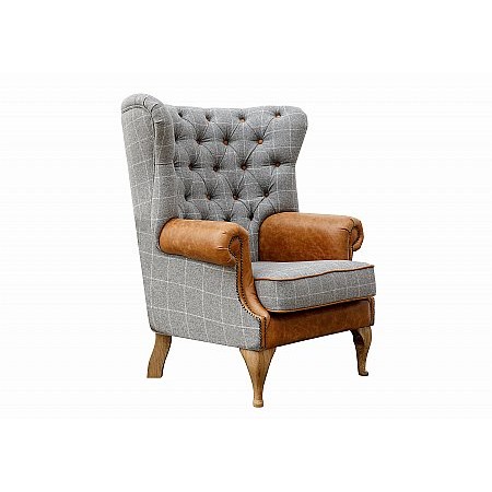 Kettle Interiors - Wrap Around Button Back Wing Chair