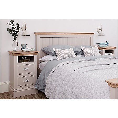 Hill And Hunter - New England 2 Drawer Open Shelf Bedside