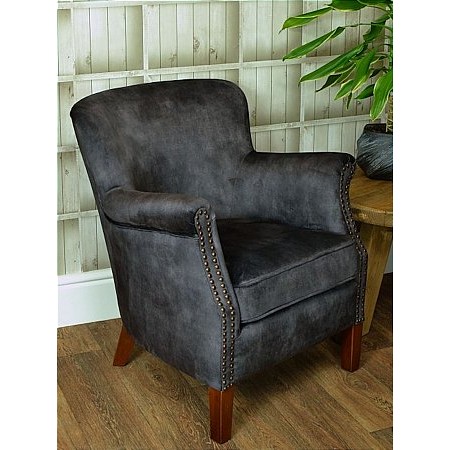 Ancient Mariner - Cromarty Charcoal Velvet Armchair