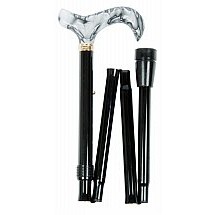 1091/Classic-Canes/Folding-Cane-Acrylic-Handle-Derby-Folding-Cane-Black